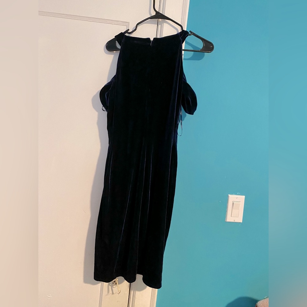 LAUREN dress short sleeve for women size 12/P  color blue like new - Picture 7 of 9